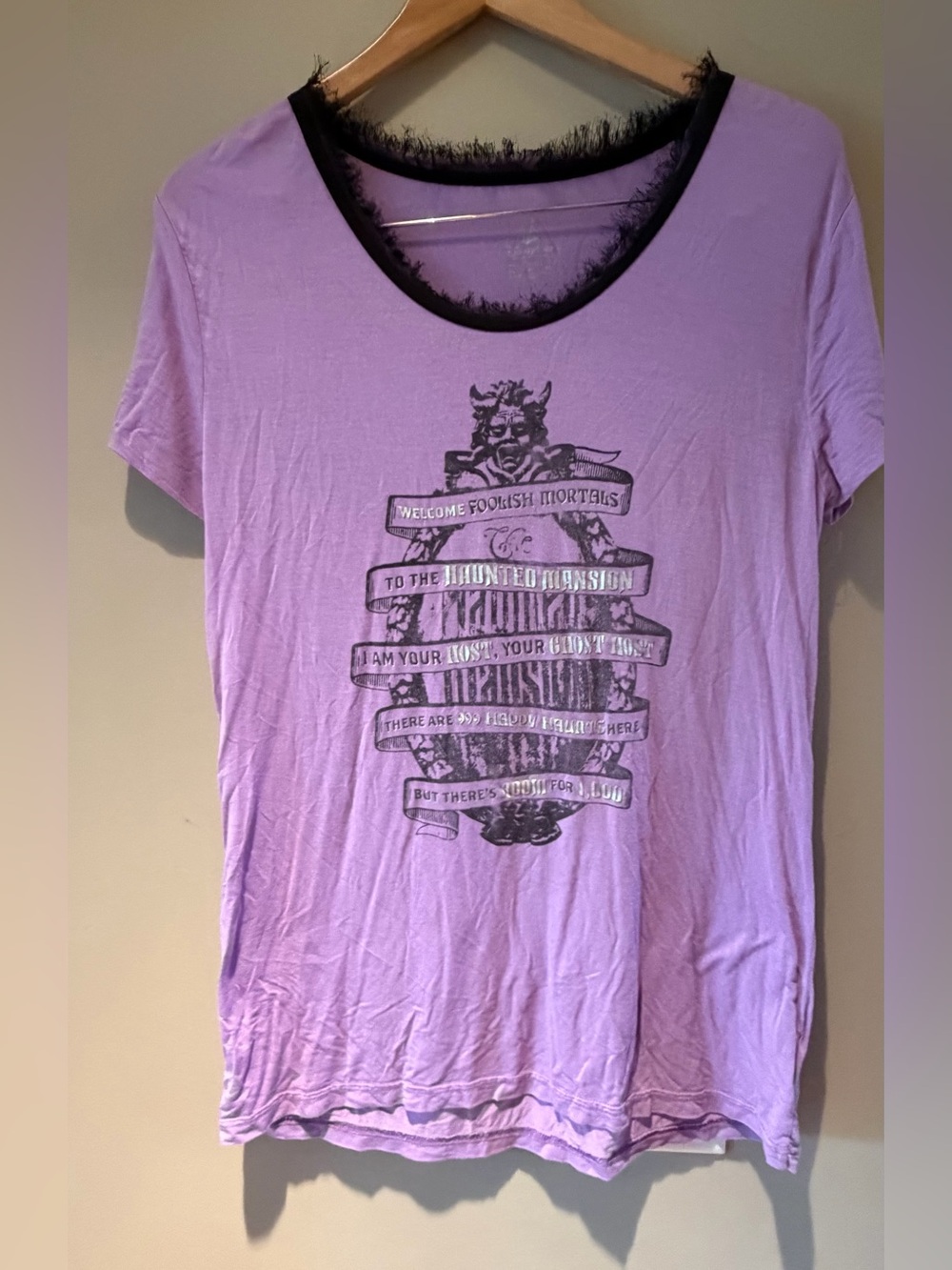 Disney Parks Haunted Mansion Graphic Tee Foolish Mortals Large
